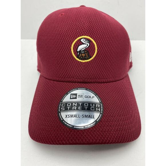 Child’s New Era Golf Contour Stretch Fitted X-Small/Small Pelican Logo Hat Red - Picture 1 of 8